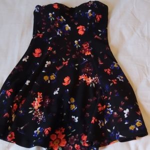 Strapless floral dress